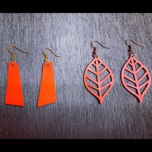Two pair bundle of Faux Leather Earrings